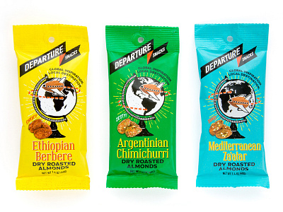 Departure Snacks Almonds brooklyn packaging design consumer packaging design cpg design food packaging design logo design new york packaging design packaging design