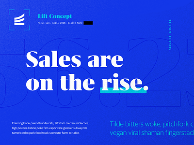 Branding Concept in Brutal Blue and Hipster Ipsum blue brand system branding concept focus lab grifo lift logo sanomat