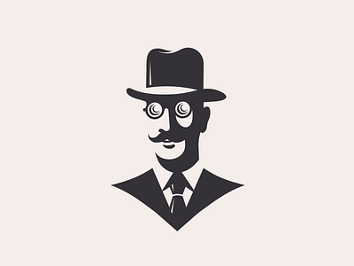 Hipnotyzer character gentleman hipnotyzer logo retro vintage