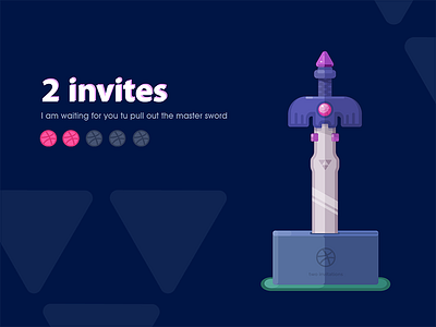 Pull out invites x2 dribbble illustration invitation invite master sword zelda