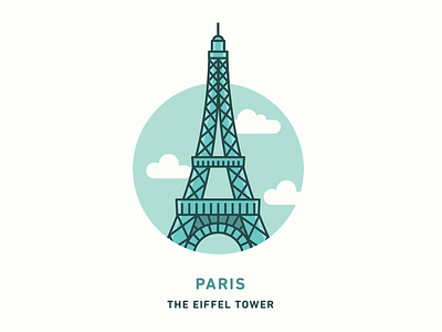 Paris - The Eiffel Tower city eiffel icon iconography illustration paris pictogram tower vector