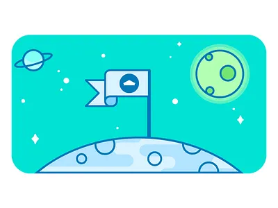 Space email graphic illustration line marketing moon space stars