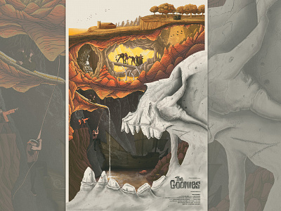 The Goonies cave film goonies poster screenprint skull