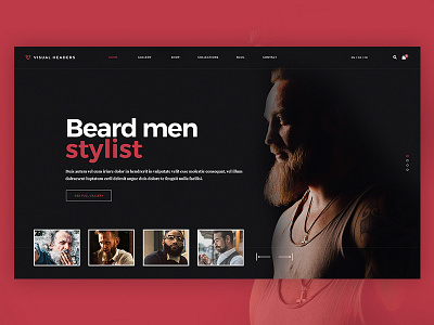 Bearded Men barber beard fashion header landing page men model shop slider stylist website