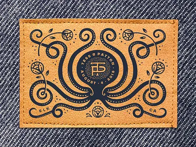 OctoPatton & Tess blanket crest flower icon illustration ipad label logo monogram octopus procreate wedding