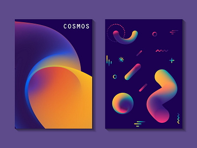 Fluid Posters abstract background cosmic cosmonautics fluid gradient neon ultraviolet vector