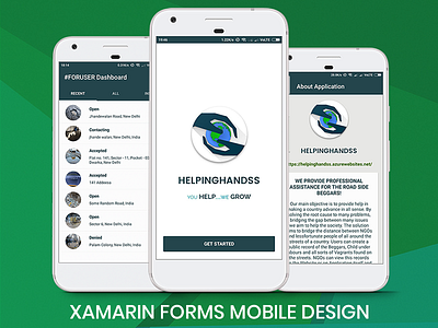 HelpingHandss: Xamarin.Forms Application Design android mockup ui design uiux xamarin xamarinforms