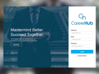 CareerHub Website Login backend css html login photoshop site ui ux website