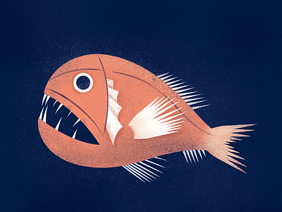 Fangtooth fish animal dee sea creature fangtooth fish illo illustration ocean personal project texture