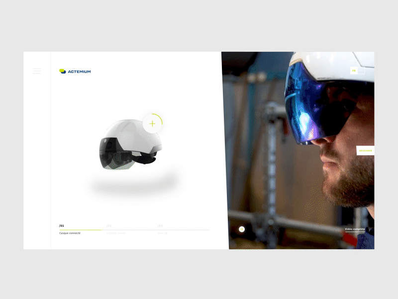 Industry of the Future - VR headset animation future industry interface minimal ui ux virtual reality headset vr web webdesign