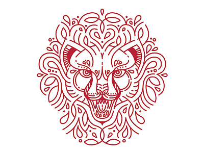 Cheetah cat cheetah flourish line art vector