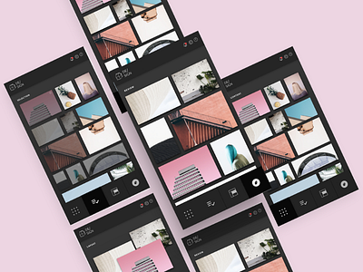 DE/SIGN App Mockup app art branding curation dark ui edit images layout minimal photos ui