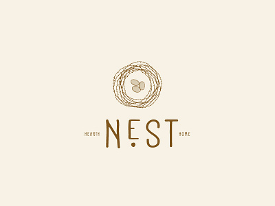 Nest boutique branding eggs home home goods logo nest retro typography vintage