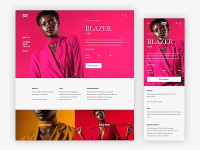 Fashion Ecommerce Product Page branding corporate design ecommerce fashion web design webdesign