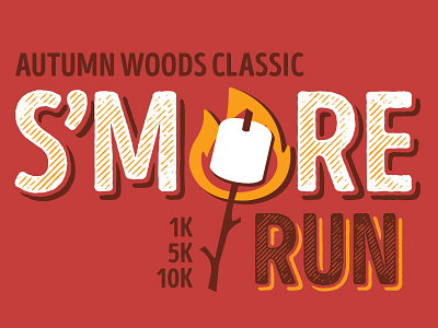 S'more Run t-shirt draft 5k fire flame intro rust race run smore t shirt tee