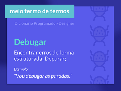 Meio termo de termos debug dictionary social media