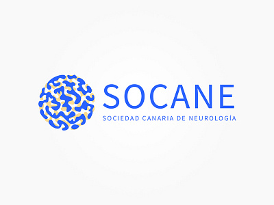 Neurology logo blue brain canary canary islands head mind neurology science socane society