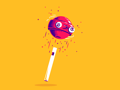 Crazy lollypop candy crazy fun illustration jump lollypop spin sugar sweet thierry fousse