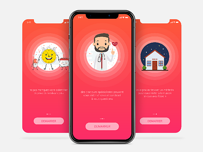 Medical app walktrough mobile modern ui