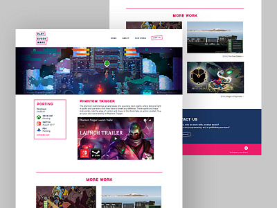 PlayEveryWare - Project Pages frontend frontend dev game gaming indie studio web web design website