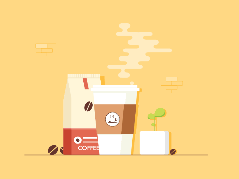 Coffee Time animation bean coffee gif motion rest smoke