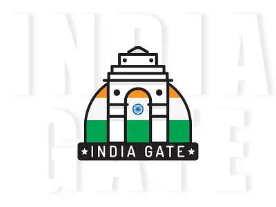India Gate colors creative design flag flat idea identity india indiagate inspiration interaction logo
