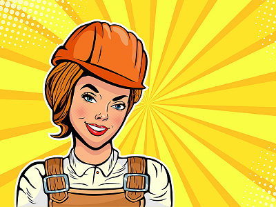 Female builder builder pop art