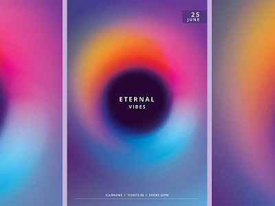 Eternal Vibes Flyer ambient atmospheric club colorful colors download electro event flyer house poster techno