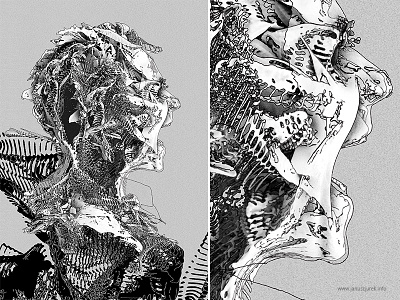 Krzyk! 3d draw generative illustration januszjurek lines procedural