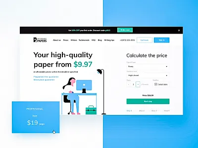 Web service about writing papers calculator clean ui illustration minimal service interface ui design ux design web web service