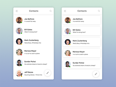 Contact / Friend List UI card design contact contact list friend list ui ui design white ui