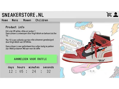 Sneakerstore Raffle Landingspage Daily ui #003