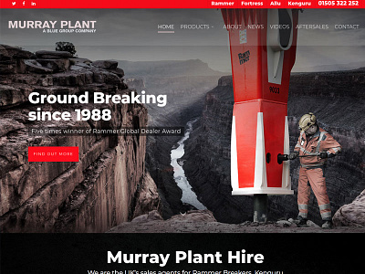 Website Work-In-Progress black construction corporate homepage machine photography red strong web website