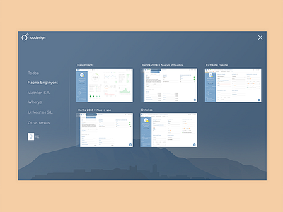 Switch active views/windows flat design switcher views web windows