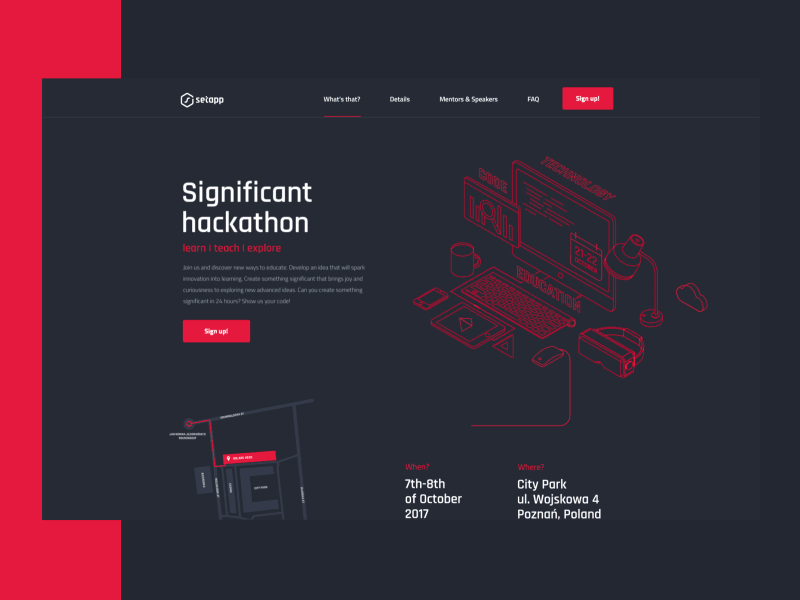 Edtech Hackathon Landing Page animation interface isometric path ui ux webdesign website