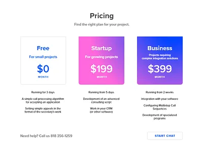 Daily UI #030 dailyui price table pricing ui