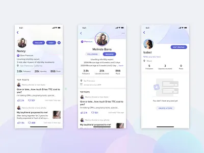 Visual exploration for profile page exploration glow me page premium profile visual