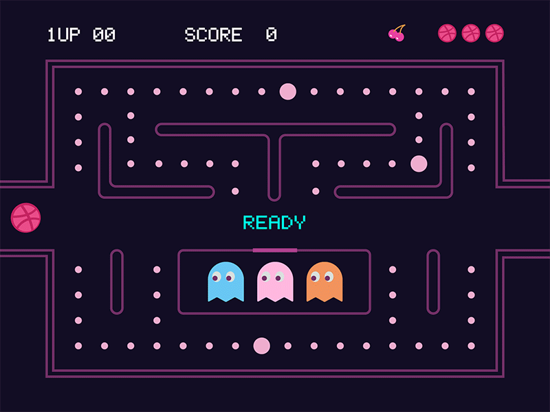 Two Invites Pac-Man 2d ae after animation ball debut dribbble effects gif invite pac man