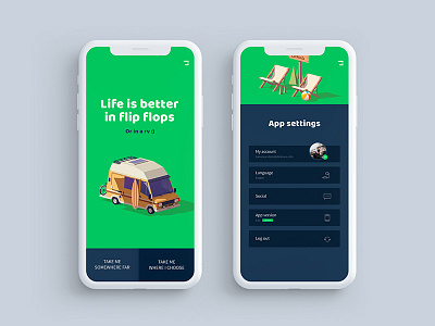 Travel app settings daily ui