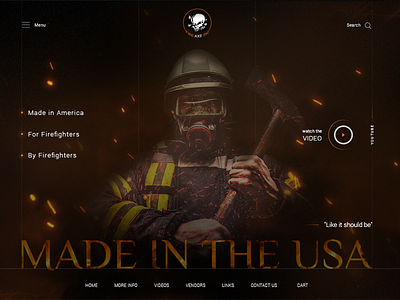 Fire Axe Inc axe creative dark fire firefighter inspiration ui usa ux web