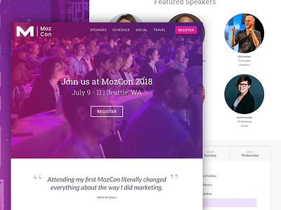Conference Landing Page Design Concept conference landing page event landing page landing page mozcon web design