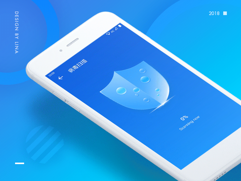 Virus scan app boost clean concise gif interaction light material safe scan ui visual