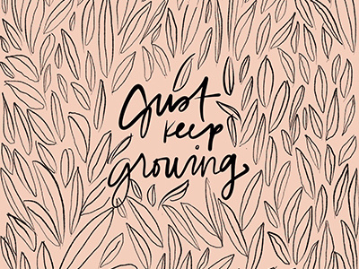 Growing illustration lettering pattern