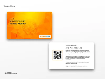 Student One - Student Card Design Concept card