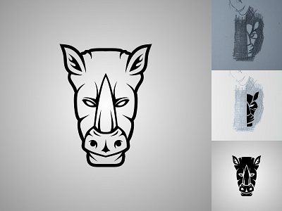 Rhino Head Logo animal brand corel corel draw designer graphic design identity illustration illustrator logo logo design rhino