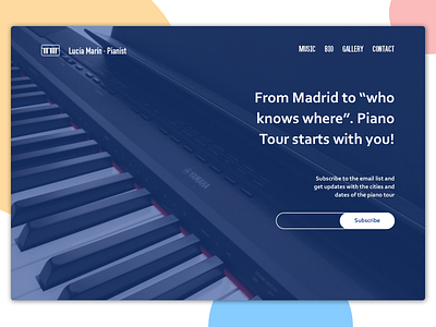 Daily UI #003 - Landing page 003 daily dailyui design landing landing page piano subscribe tour ui ux web