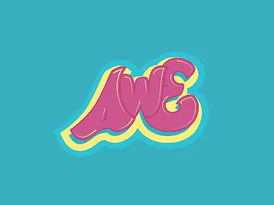 Awe Square awe illustrator lettering letters practice sketching