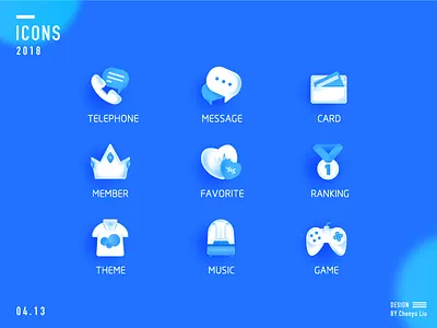 ICONS blue icons phone ui
