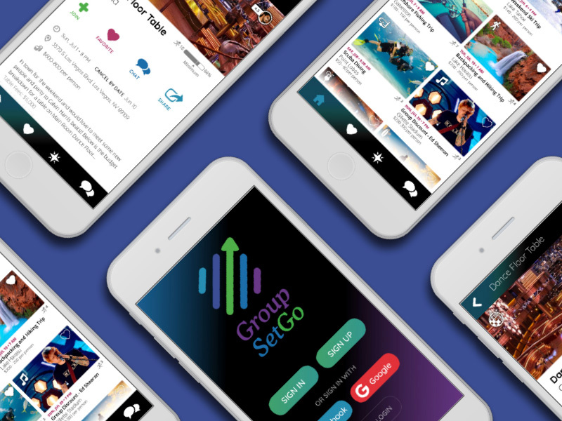 Example of GroupSetGo Mobile App Design
