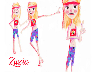 My sister in 90's 90s characterdesign child crayon digital girl illustration kid memphis poland sister